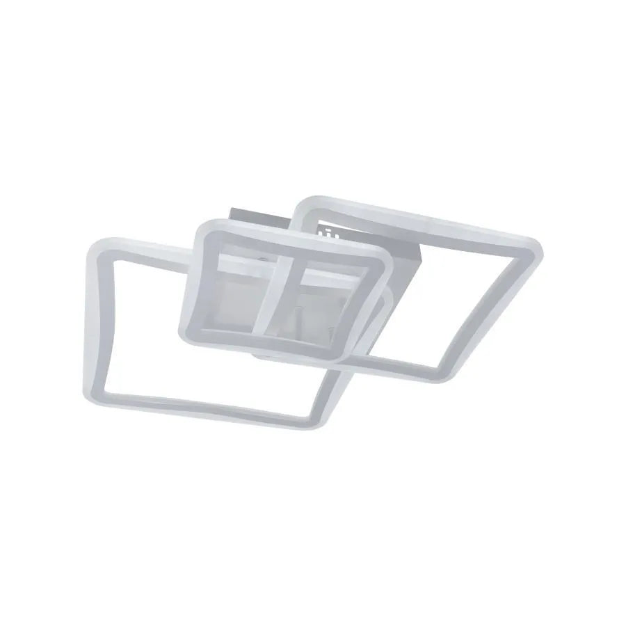 LED полилей с дистанционно FARYDA 120W, 3 квадрата, Студена/Топла/Неутрална светлина, Димируем, Бял