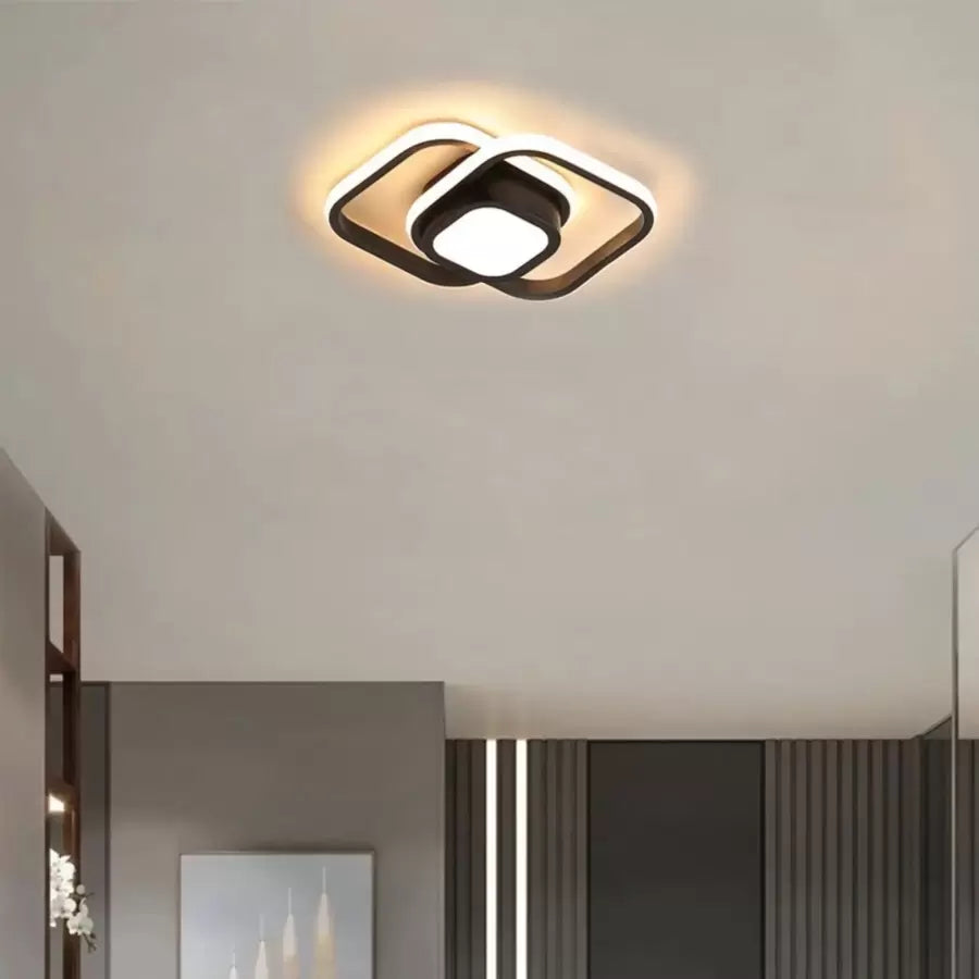 DUOFORM LED полилей, 21W, 3 квадрата, студена/топла/неутрална светлина, черни LED полилеи Заглавие по подразбиране Alessandro Design