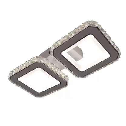 LED полилей с дистанционно управление и кристален QUADRIS 41W, 2 квадрата, студена/топла/неутрална светлина, димируем, бял кристален LED полилей Заглавие по подразбиране Alessandro Design