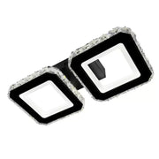 Кристален LED полилей QUADRIS 41W, 2 квадрата, Студена/Топла/Неутрална светлина, Черен Кристални LED полилеи Заглавие по подразбиране Alessandro Design