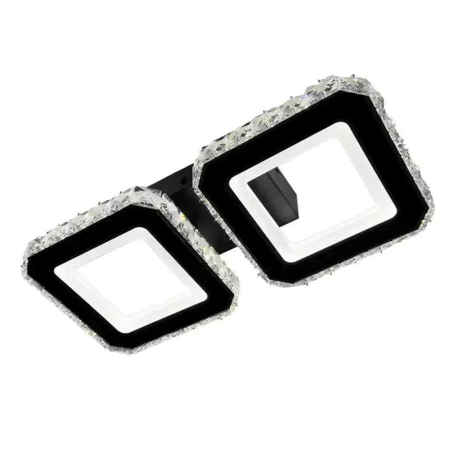Кристален LED полилей QUADRIS 41W, 2 квадрата, Студена/Топла/Неутрална светлина, Черен Кристални LED полилеи Заглавие по подразбиране Alessandro Design