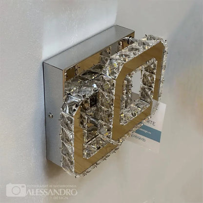 Кристален LED полилей JEREMIAH 48W, 2 квадрата, студена/топла/неутрална светлина, лъскави хромирани LED полилеи Заглавие по подразбиране Alessandro Design