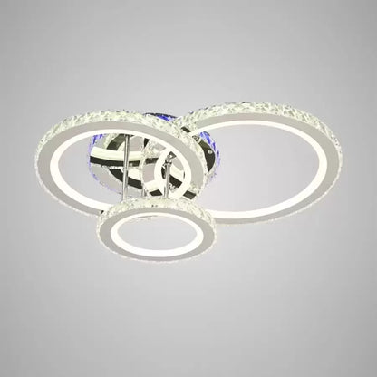LED полилей с дистанционно управление и кристал NOVA ROTONDA RGB 73W, 3 кръга, студена/топла/неутрална светлина, възможност за димиране, блестящи хромирани LED полилеи и кристали Заглавие по подразбиране Alessandro Design
