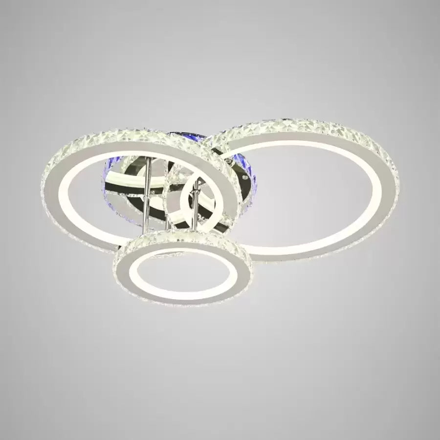 LED полилей с дистанционно управление и кристал NOVA ROTONDA RGB 73W, 3 кръга, студена/топла/неутрална светлина, възможност за димиране, блестящи хромирани LED полилеи и кристали Заглавие по подразбиране Alessandro Design