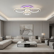LED полилей с дистанционно управление и кристал NOVA ROTONDA RGB 82W, 4 кръга, студена/топла/неутрална светлина, димиране, хром LED полилеи и кристали Заглавие по подразбиране Alessandro Design