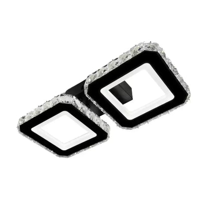 Кристален LED полилей QUADRIS 41W, 2 квадрата, Студена/Топла/Неутрална светлина, Черен Кристални LED полилеи Заглавие по подразбиране Alessandro Design