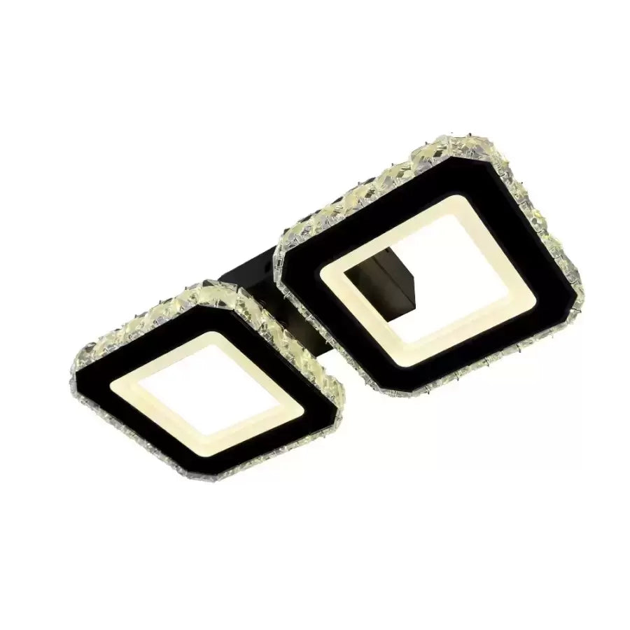 Кристален LED полилей QUADRIS 41W, 2 квадрата, Студена/Топла/Неутрална светлина, Черен Кристални LED полилеи Заглавие по подразбиране Alessandro Design