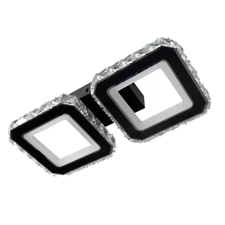 Кристален LED полилей QUADRIS 41W, 2 квадрата, Студена/Топла/Неутрална светлина, Черен Кристални LED полилеи Заглавие по подразбиране Alessandro Design