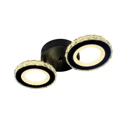 LED полилей с дистанционно управление и кристал NOVA ROTONDA 32W, 2 кръга, студена/топла/неутрална светлина, димиране, черни кристални LED полилеи Заглавие по подразбиране Alessandro Design
