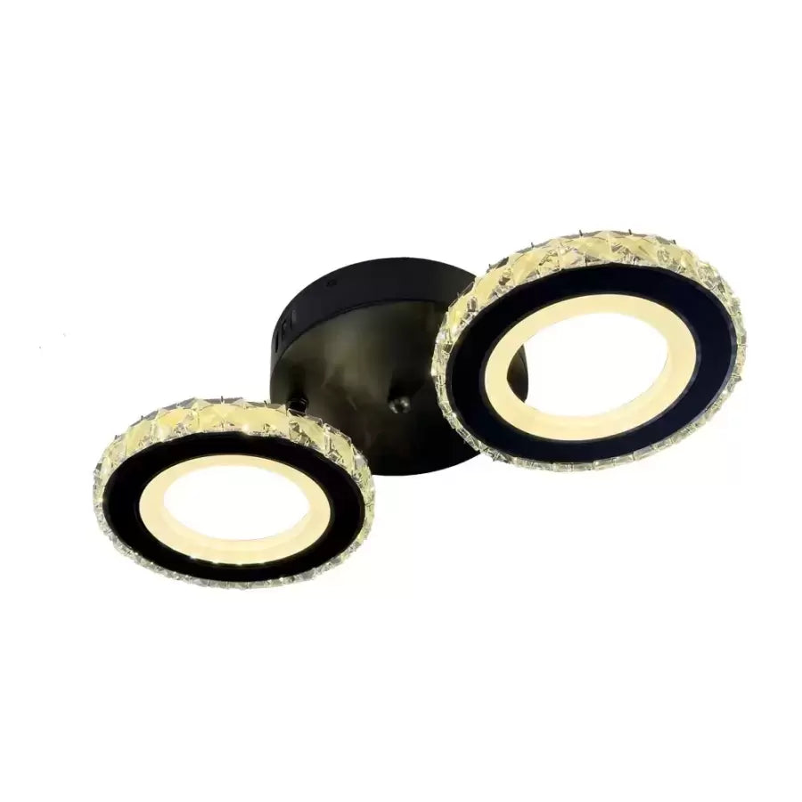 LED полилей с дистанционно управление и кристал NOVA ROTONDA 32W, 2 кръга, студена/топла/неутрална светлина, димиране, черни кристални LED полилеи Заглавие по подразбиране Alessandro Design