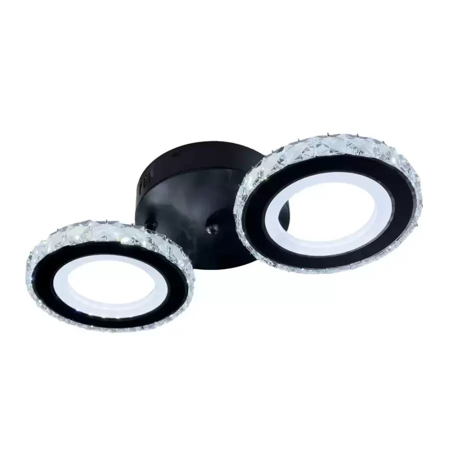 LED полилей с дистанционно управление и кристал NOVA ROTONDA 32W, 2 кръга, студена/топла/неутрална светлина, димиране, черни кристални LED полилеи Заглавие по подразбиране Alessandro Design