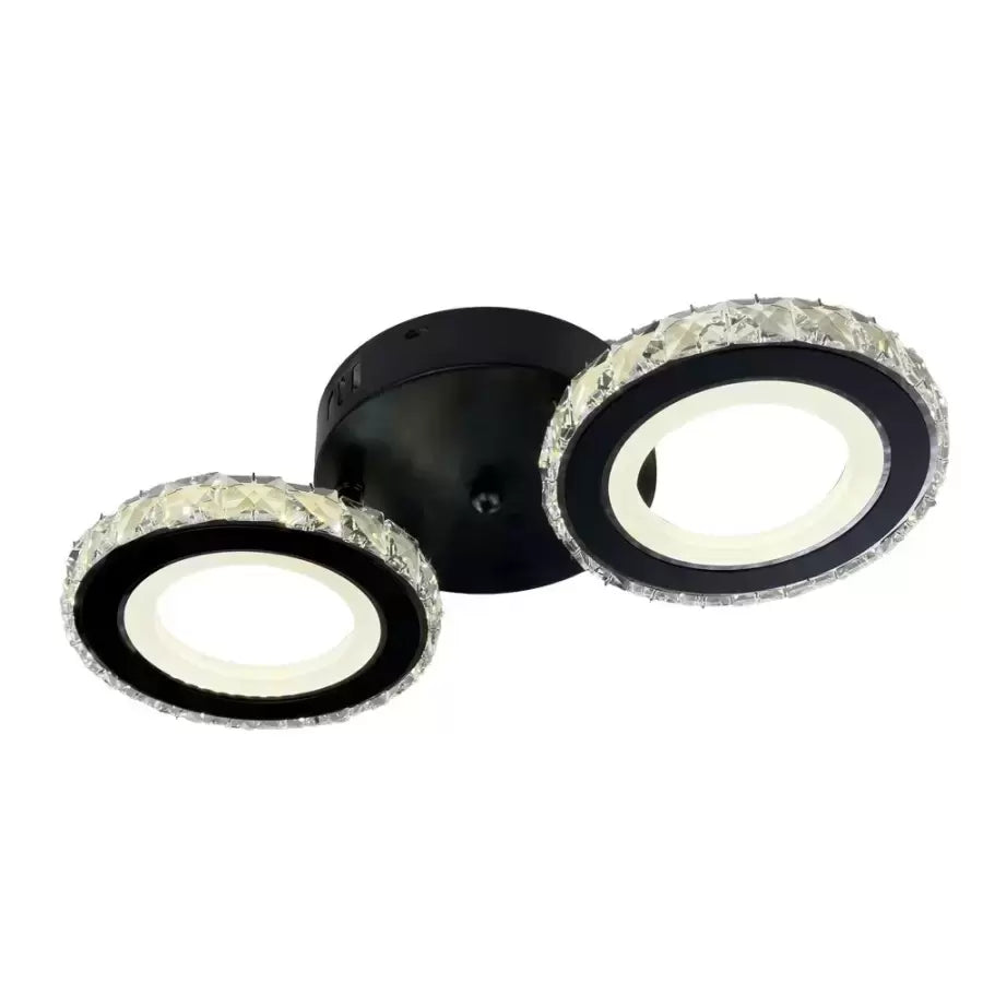 LED полилей с дистанционно управление и кристал NOVA ROTONDA 32W, 2 кръга, студена/топла/неутрална светлина, димиране, черни кристални LED полилеи Заглавие по подразбиране Alessandro Design