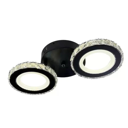 LED полилей с дистанционно управление и кристал NOVA ROTONDA 32W, 2 кръга, студена/топла/неутрална светлина, димиране, черни кристални LED полилеи Заглавие по подразбиране Alessandro Design