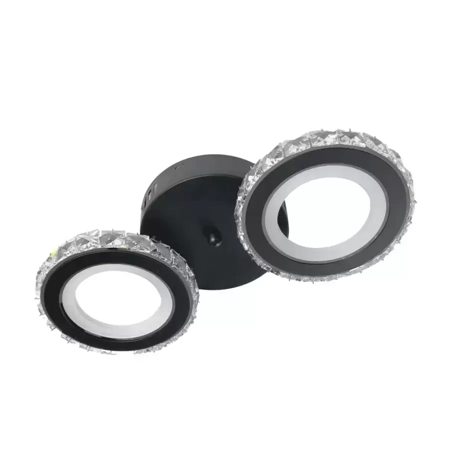 LED полилей с дистанционно управление и кристал NOVA ROTONDA 32W, 2 кръга, студена/топла/неутрална светлина, димиране, черни кристални LED полилеи Заглавие по подразбиране Alessandro Design