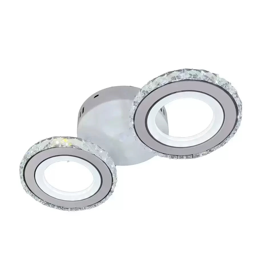 LED полилей с дистанционно управление и кристал NOVA ROTONDA 34W, 2 кръга, студена/топла/неутрална светлина, бял кристал LED полилеи Заглавие по подразбиране Alessandro Design