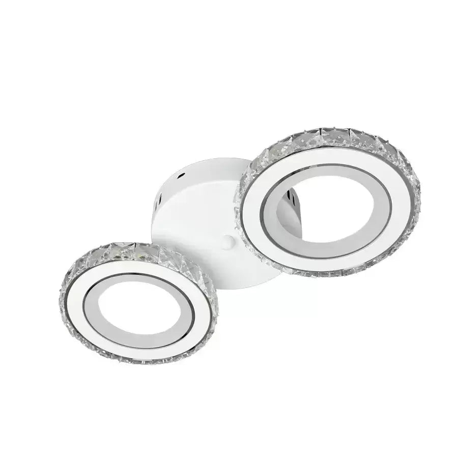 LED полилей с дистанционно управление и кристал NOVA ROTONDA 34W, 2 кръга, студена/топла/неутрална светлина, бял кристал LED полилеи Заглавие по подразбиране Alessandro Design
