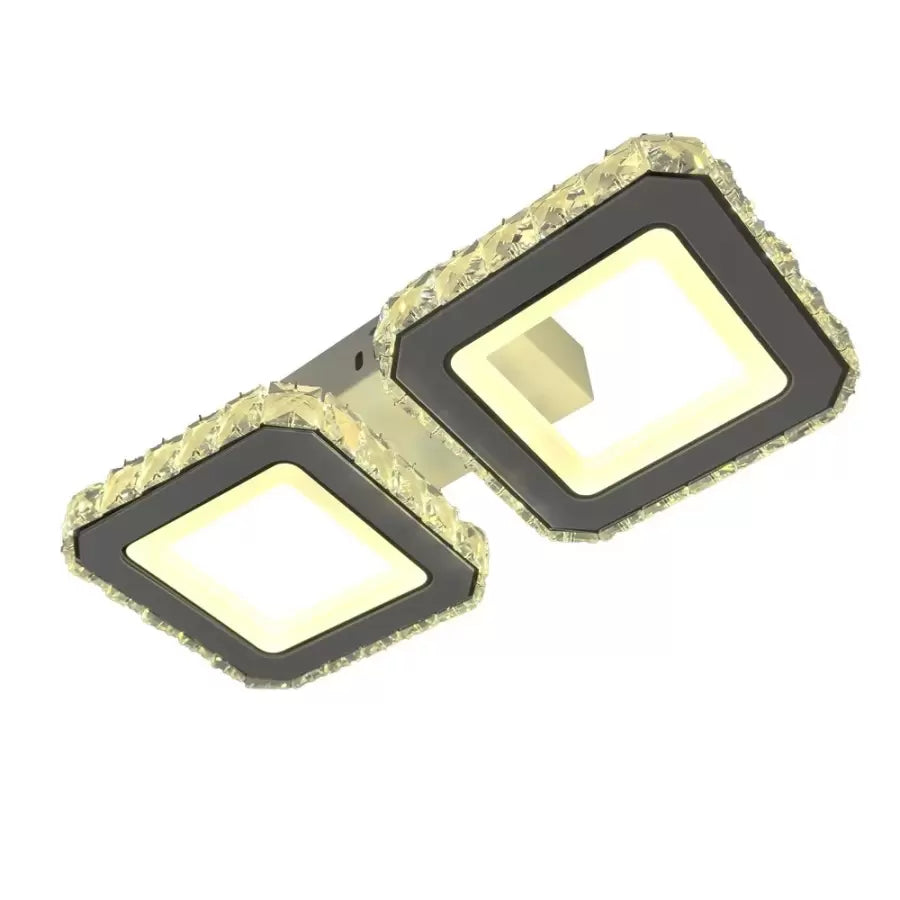 LED полилей с дистанционно управление и кристален QUADRIS 41W, 2 квадрата, студена/топла/неутрална светлина, димируем, бял кристален LED полилей Заглавие по подразбиране Alessandro Design
