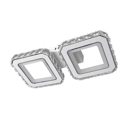LED полилей с дистанционно управление и кристален QUADRIS 41W, 2 квадрата, студена/топла/неутрална светлина, димируем, бял кристален LED полилей Заглавие по подразбиране Alessandro Design