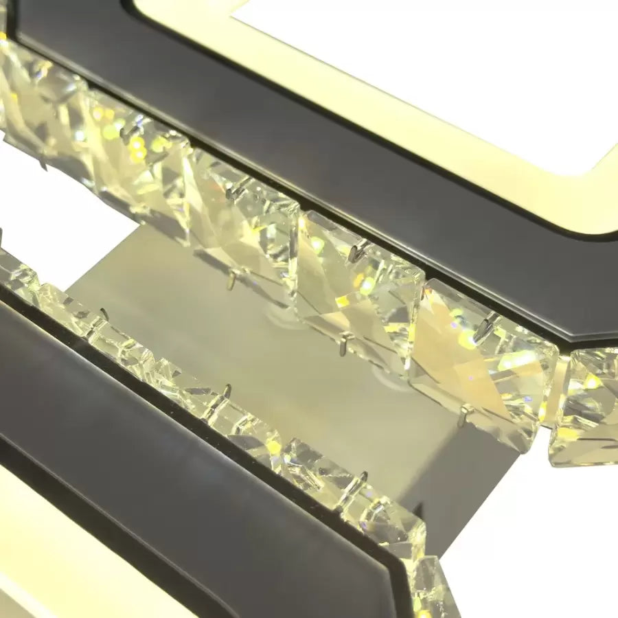 LED полилей с дистанционно управление и кристален QUADRIS 41W, 2 квадрата, студена/топла/неутрална светлина, димируем, бял кристален LED полилей Заглавие по подразбиране Alessandro Design