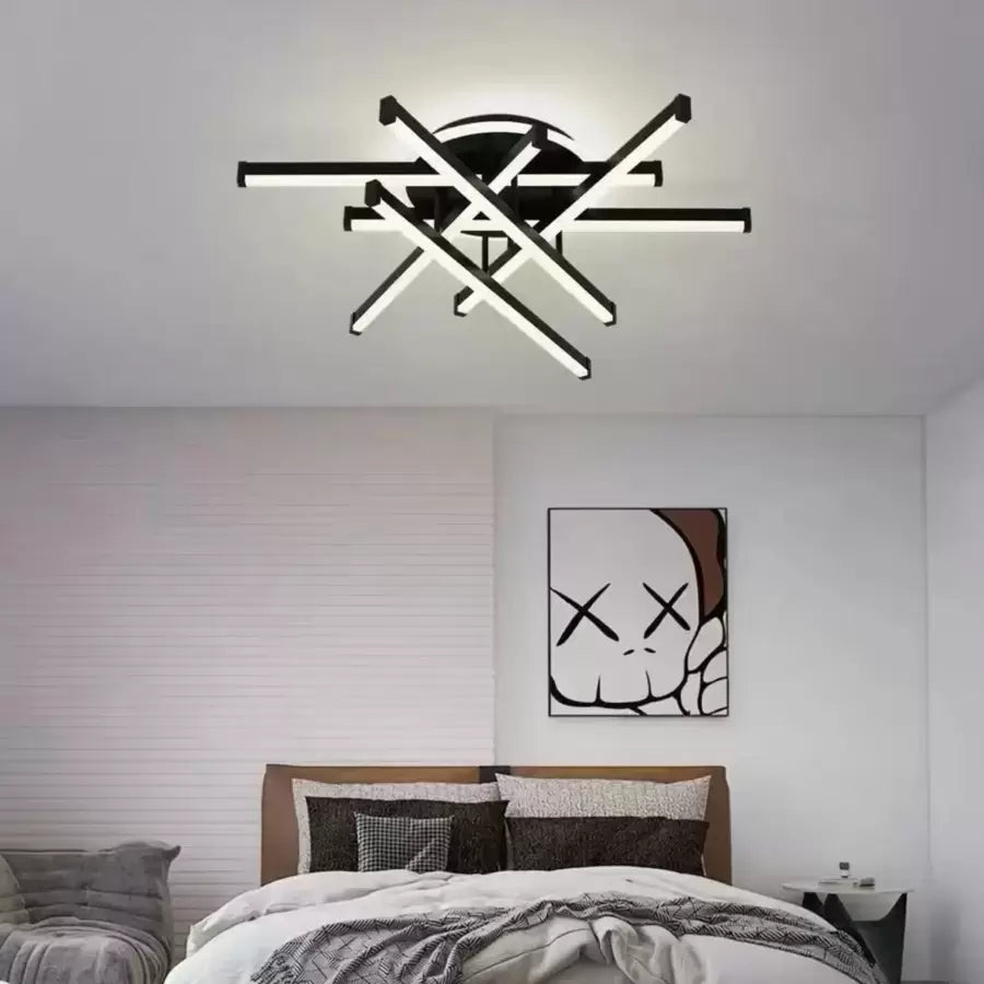 LED полилей с дистанционно управление FILO 188W, 6 елемента, линейна, студена/топла/неутрална светлина, димируем, черен LED полилей с дистанционно управление Заглавие по подразбиране Alessandro Design