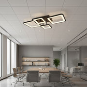 LED полилей с дистанционно управление MUGE 112W, 4 квадрата, студена/топла/неутрална светлина, димируем, черен LED полилей с дистанционно управление Заглавие по подразбиране Alessandro Design