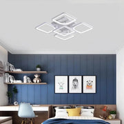 LED полилей с дистанционно управление FELY 80W, 5 квадрата, студена/топла/неутрална светлина, димиране, бял LED полилей с дистанционно управление Заглавие по подразбиране Alessandro Design