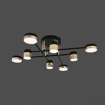 LED полилей с дистанционно управление JAYSON 57W, 8 елемента, студена/топла/неутрална светлина, димиране, лъскаво черно злато LED полилеи с дистанционно управление Заглавие по подразбиране Alessandro Design