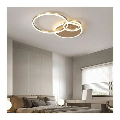 LED полилей с дистанционно управление MYRENE 110W, 2 кръга, студена/топла/неутрална светлина, димиране, златни LED полилеи с дистанционно управление Заглавие по подразбиране Alessandro Design