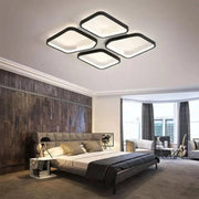 LED полилей с дистанционно управление DAIKI 69W, 4 квадрата, студена/топла/неутрална светлина, димируем, черен LED полилей с дистанционно управление Заглавие по подразбиране Alessandro Design