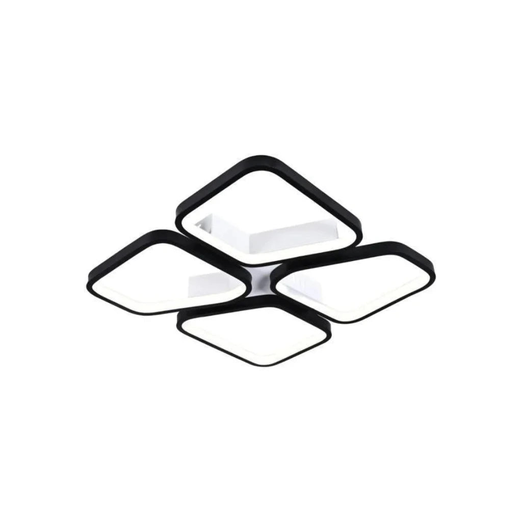 LED полилей с дистанционно управление DAIKI 69W, 4 квадрата, студена/топла/неутрална светлина, димируем, черен LED полилей с дистанционно управление Заглавие по подразбиране Alessandro Design