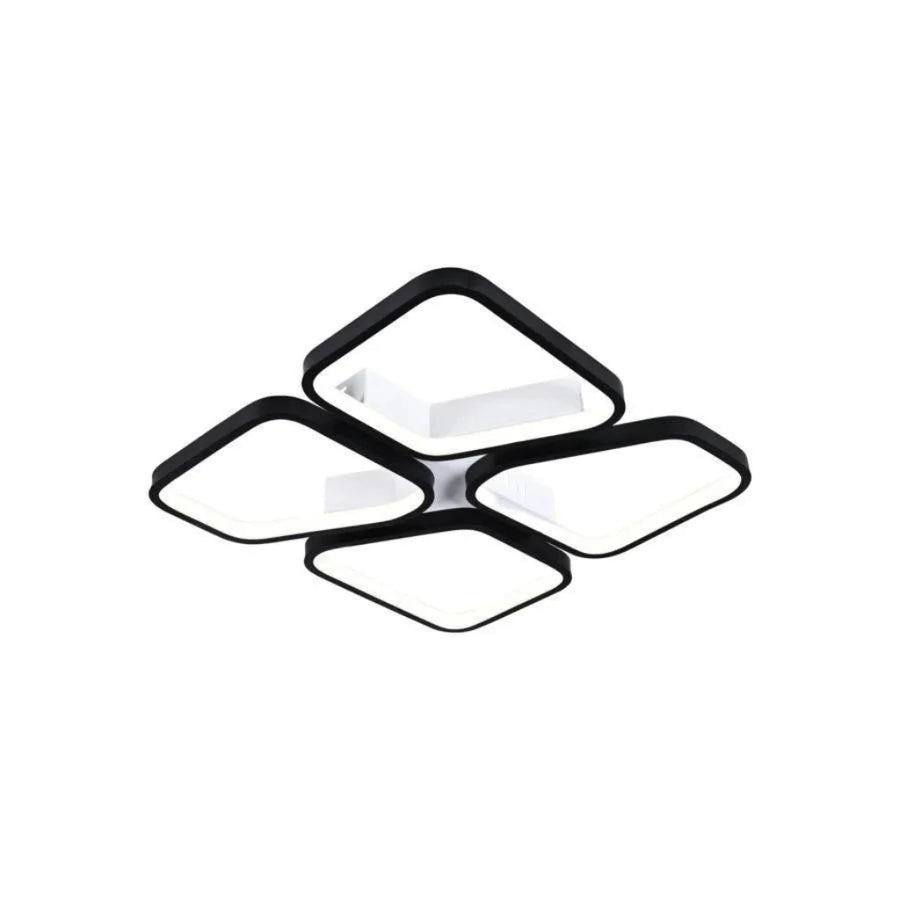 LED полилей с дистанционно управление DAIKI 69W, 4 квадрата, студена/топла/неутрална светлина, димируем, черен LED полилей с дистанционно управление Заглавие по подразбиране Alessandro Design