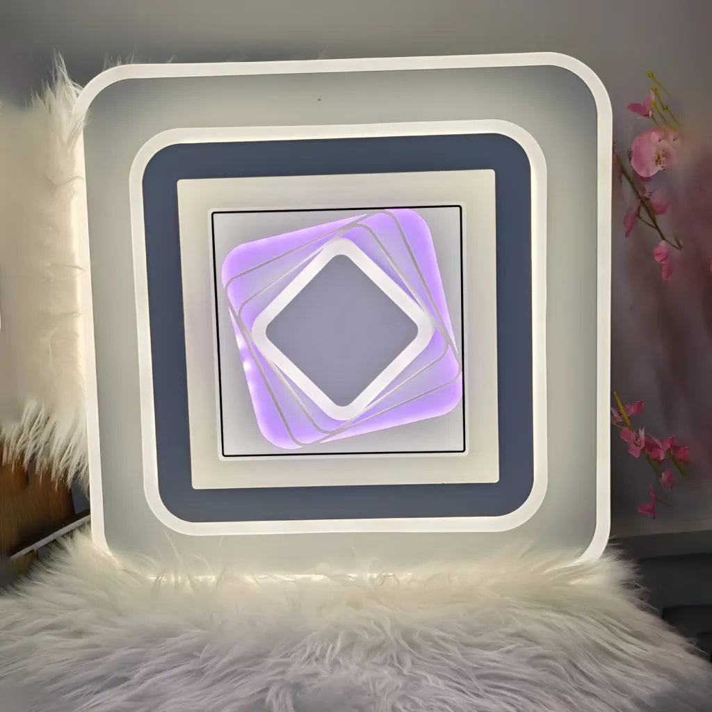 LED полилей DOLIA, 101W, 50x50cm, студена/топла/неутрална светлина, бели LED полилеи Заглавие по подразбиране Alessandro Design