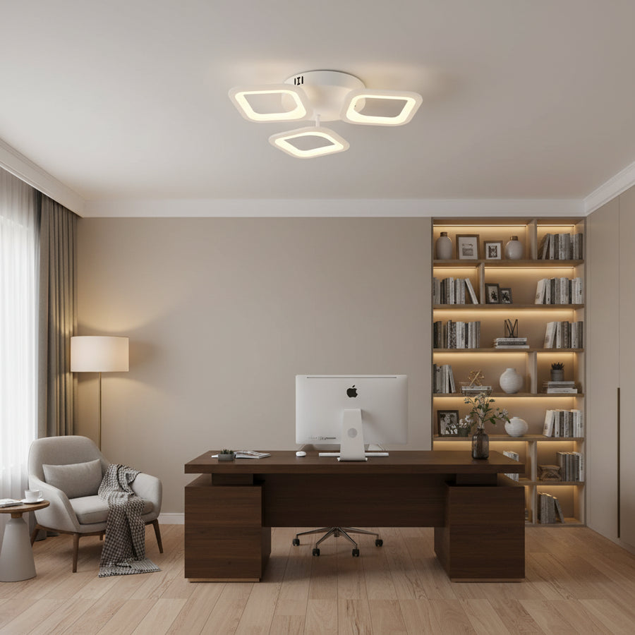 LED полилей ERIKA 20W, 3 квадрата, неутрална светлина 4000k, бял, метални и акрилни LED полилеи Заглавие по подразбиране Alessandro Design