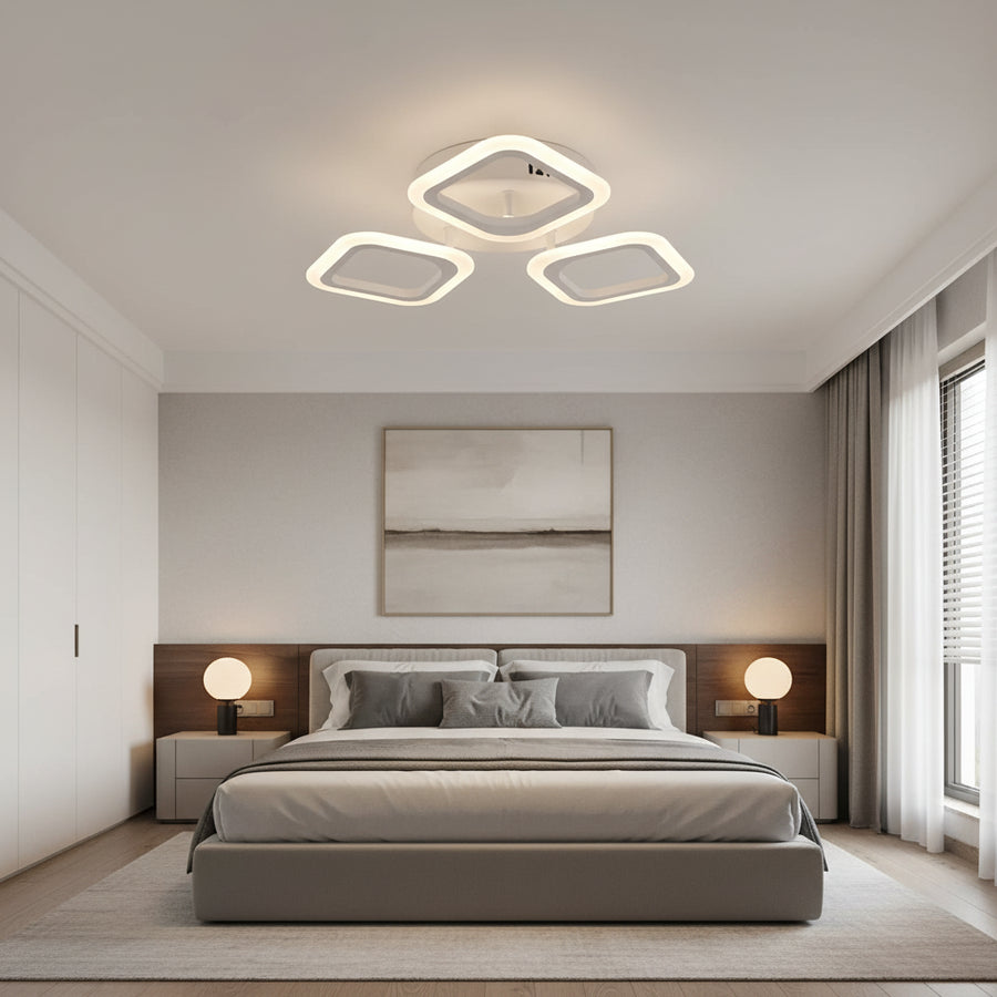 LED полилей ERIKA 20W, 3 квадрата, неутрална светлина 4000k, бял, метални и акрилни LED полилеи Заглавие по подразбиране Alessandro Design