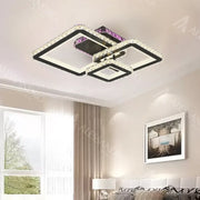 LED полилей с дистанционно управление и кристал BLAKELY RGB 166W, 3 квадрата, студена/топла/неутрална светлина, димиране, черни кристални LED полилеи Заглавие по подразбиране Alessandro Design