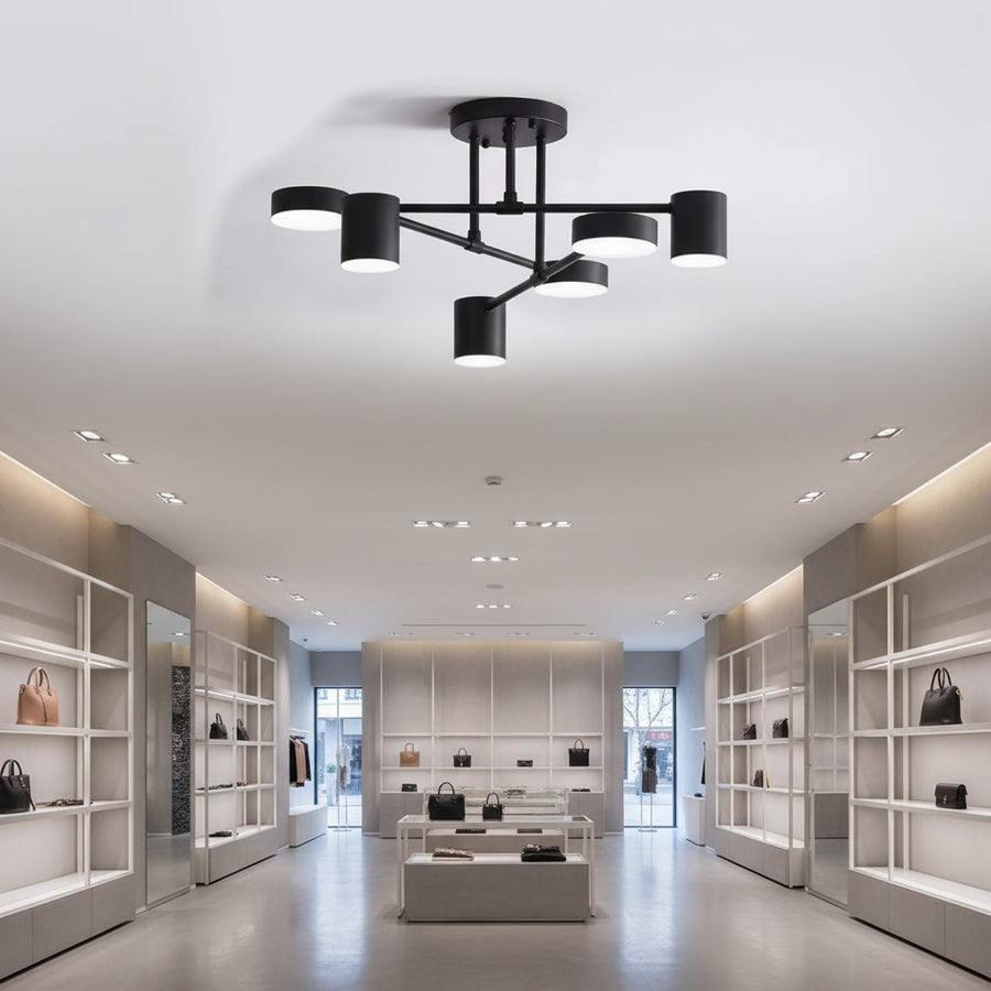 LED полилей GALIOS 26W, 6 елемента, студена/топла/неутрална светлина, черни апликирани LED полилеи Заглавие по подразбиране Alessandro Design