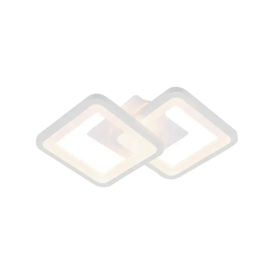 GIANI LED плафон 26W, 2 квадрата, Студена/Топла/Неутрална светлина, Бял