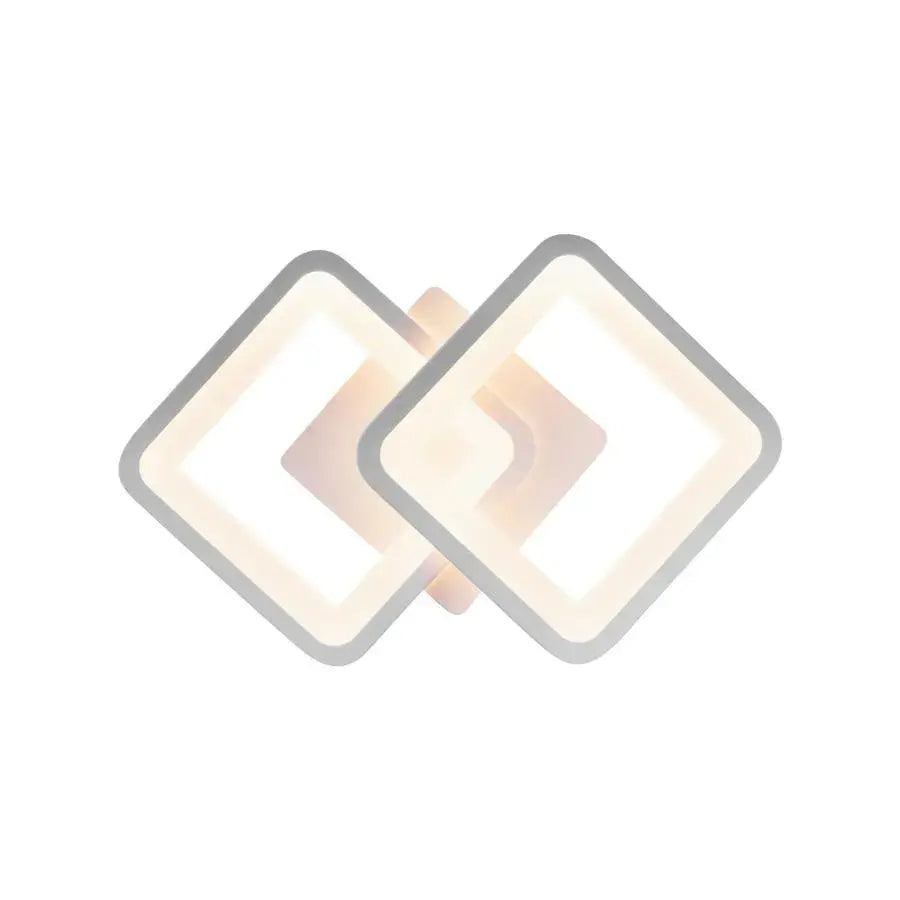 GIANI LED плафон 26W, 2 квадрата, Студена/Топла/Неутрална светлина, Бял