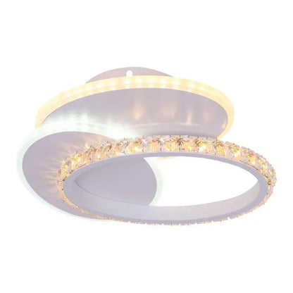 LED плафон с кристал HOLLANCE 24W, 3 Елемента, Студена/Топла/Неутрална светлина, Бял