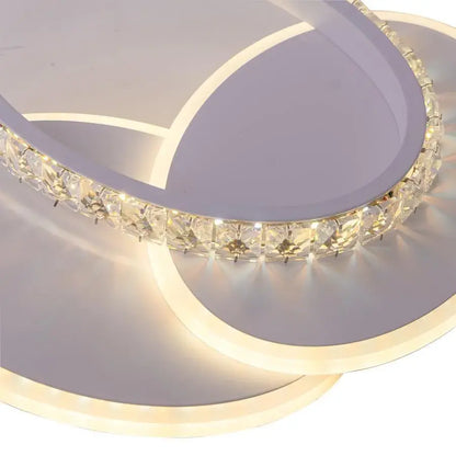 LED плафон с кристал HOLLANCE 24W, 3 Елемента, Студена/Топла/Неутрална светлина, Бял