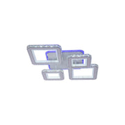 LED полилей с дистанционно управление и кристал QUADRIS RGB, 96W, 4 квадрата, студена/топла/неутрална светлина, димируем, бял LED полилей с дистанционно управление Заглавие по подразбиране Alessandro Design