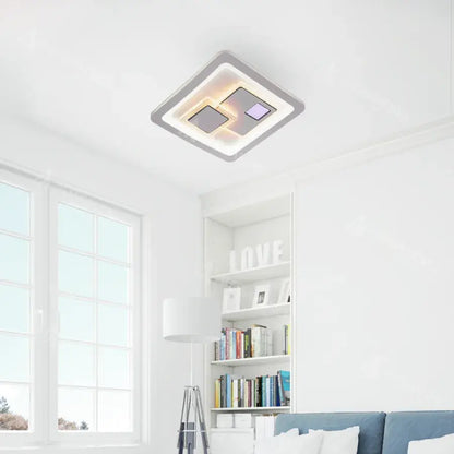 LED полилей KEREN 33W, квадратен, студена/топла/неутрална светлина 3000K/4000K/6000K, бял, метален и акрилен LED полилей Заглавие по подразбиране Alessandro Design