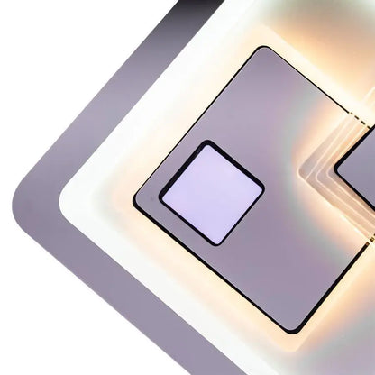 LED полилей KEREN 33W, квадратен, студена/топла/неутрална светлина 3000K/4000K/6000K, бял, метален и акрилен LED полилей Заглавие по подразбиране Alessandro Design