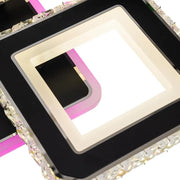 LED полилей с дистанционно управление и кристал LEILA RGB 69W, 4 квадрата, студена/топла/неутрална светлина, димируем, черен LED полилей с дистанционно управление Заглавие по подразбиране Alessandro Design