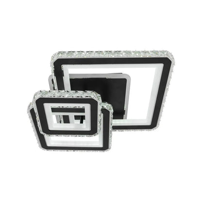 LED полилей с дистанционно управление и кристал LEILA 88W, 3 квадрата, студена/топла/неутрална светлина, димируем, черен лъскав хром LED полилеи с дистанционно управление Заглавие по подразбиране Alessandro Design