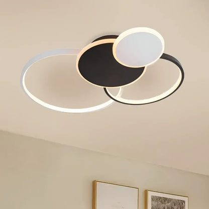 LED полилей с дистанционно управление KILLIAN 80W, 4 кръга, студена/топла/неутрална светлина, димиране, черно-бели LED полилеи с дистанционно управление Заглавие по подразбиране Alessandro Design