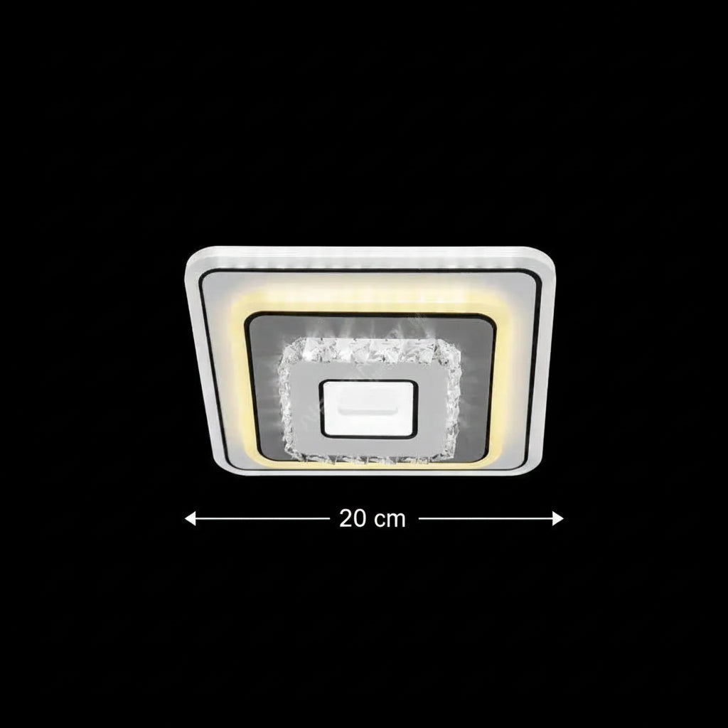 Кристален LED полилей MITA 39W, 20x20cm, Квадрат, Студена/Топла/Неутрална светлина, Бял LED Полилеи Заглавие по подразбиране Alessandro Design