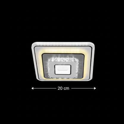 Кристален LED полилей MITA 39W, 20x20cm, Квадрат, Студена/Топла/Неутрална светлина, Бял LED Полилеи Заглавие по подразбиране Alessandro Design