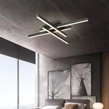 LED полилей с дистанционно управление MORA 80W, 4 елемента, линейна, студена/топла/неутрална светлина, димируем, черен LED полилей с дистанционно управление Заглавие по подразбиране Alessandro Design