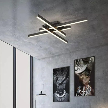 LED полилей с дистанционно управление MORA 80W, 4 елемента, линейна, студена/топла/неутрална светлина, димируем, черен LED полилей с дистанционно управление Заглавие по подразбиране Alessandro Design